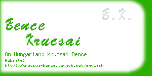 bence krucsai business card